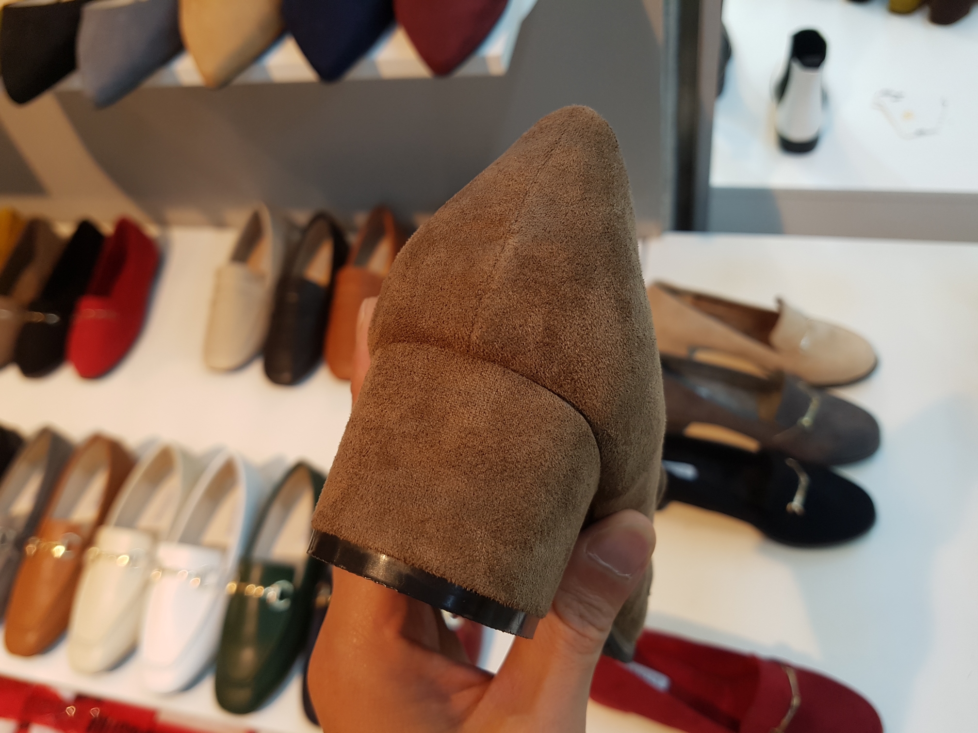 Brushed Lining Looper Pumps 4cm Black Red Brown Be