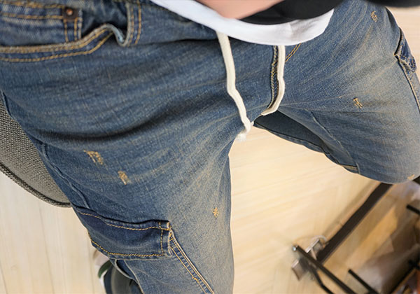 Korea Jeans Pants Cargo Slim Exhaust Banding Jogge