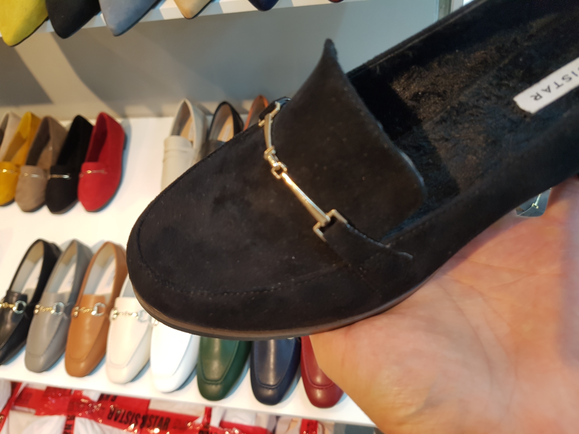 Brushed Lining Looper Pumps 4cm Black Red Brown Be