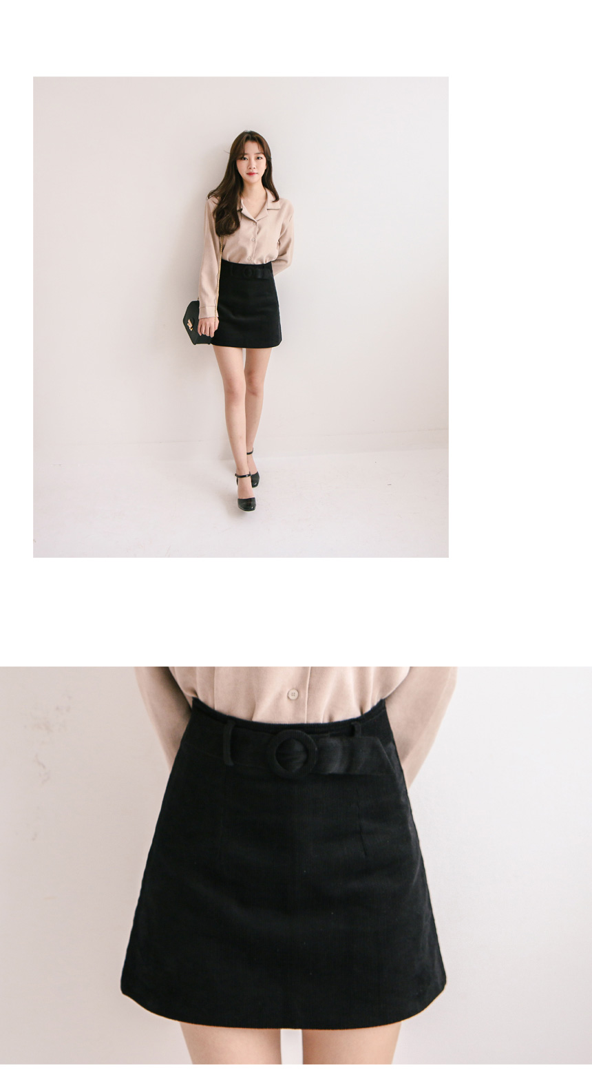 Egg belt Goalden A-line mini skirt skirt autumn wi