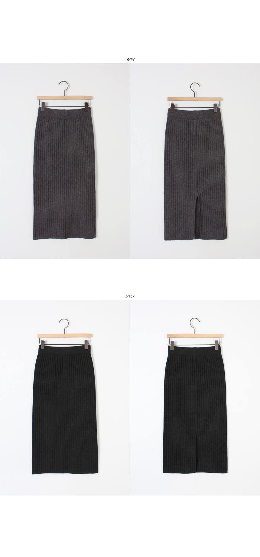 Pleated Bending Knit Skirt - Flare Long Gol Mermai