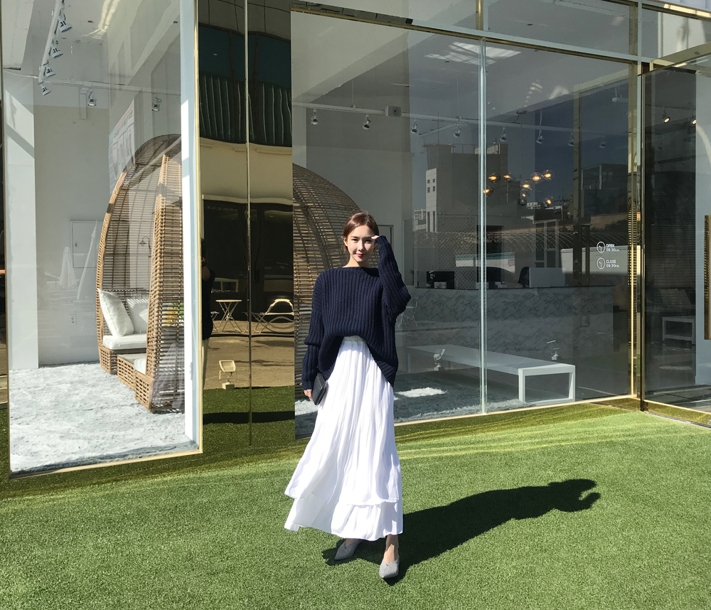 Long skirt skirt ruffle ruffle Long skirt layered 