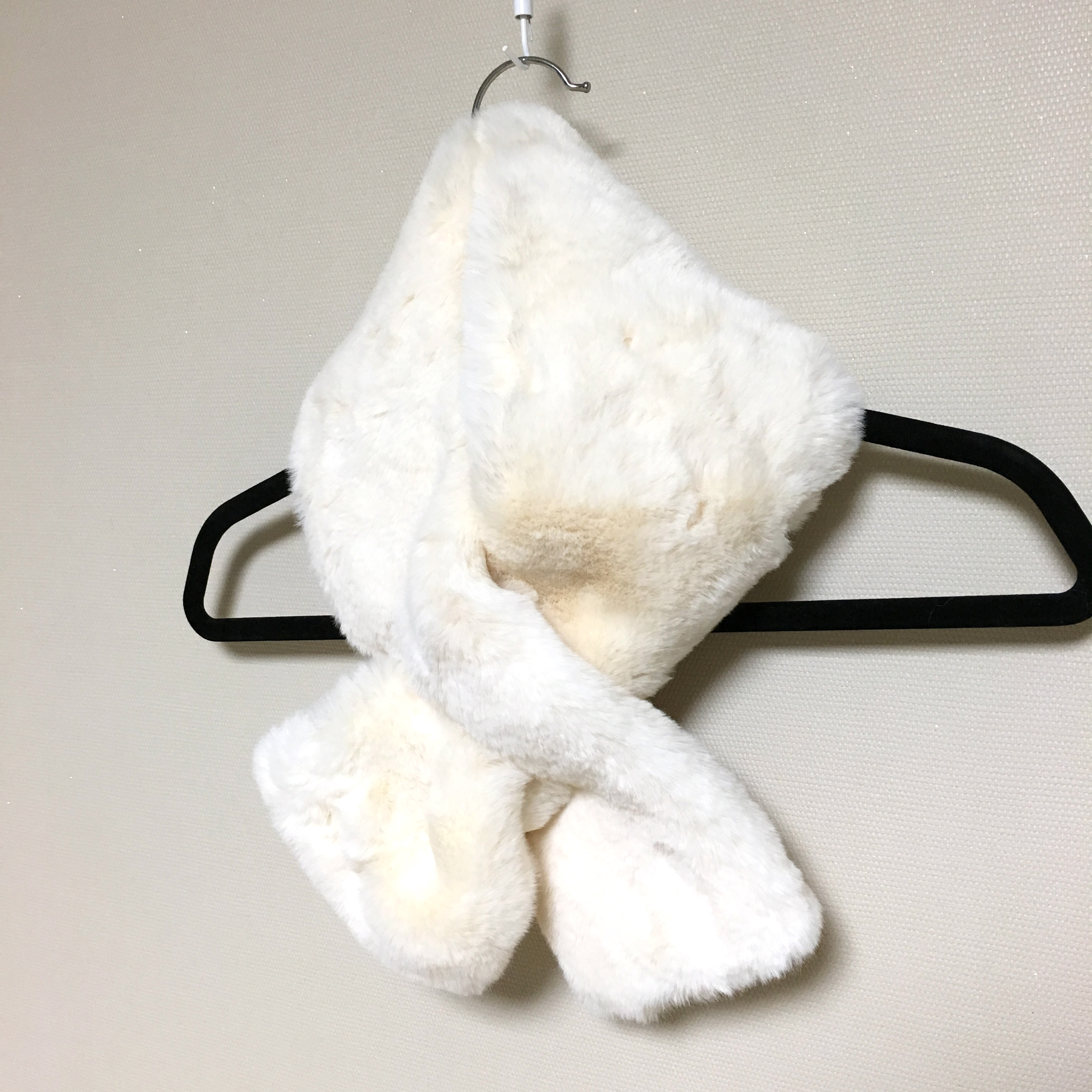 Fake Fur Fur Fur Ecofur Shawl White Color Warm Sca