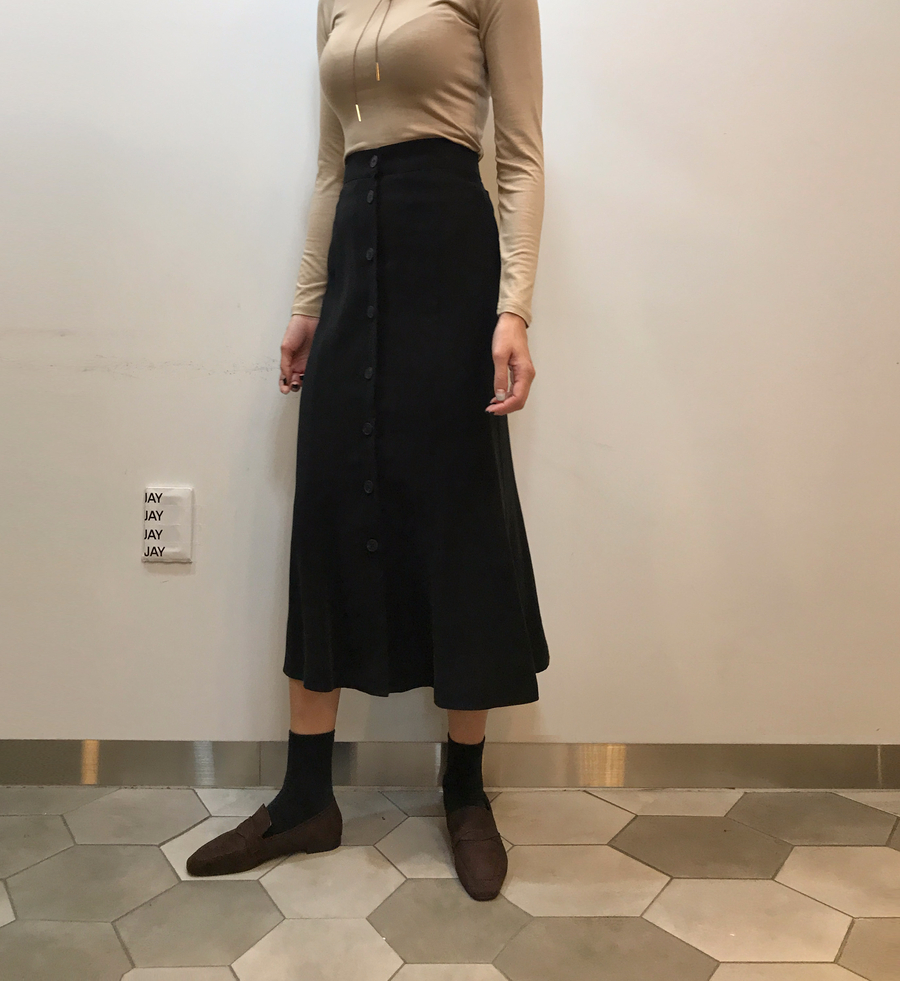 Button Skirt Mermaid Winter Mermaid Black Beige Lo