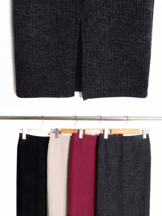 Women brushed long skirt female banding base