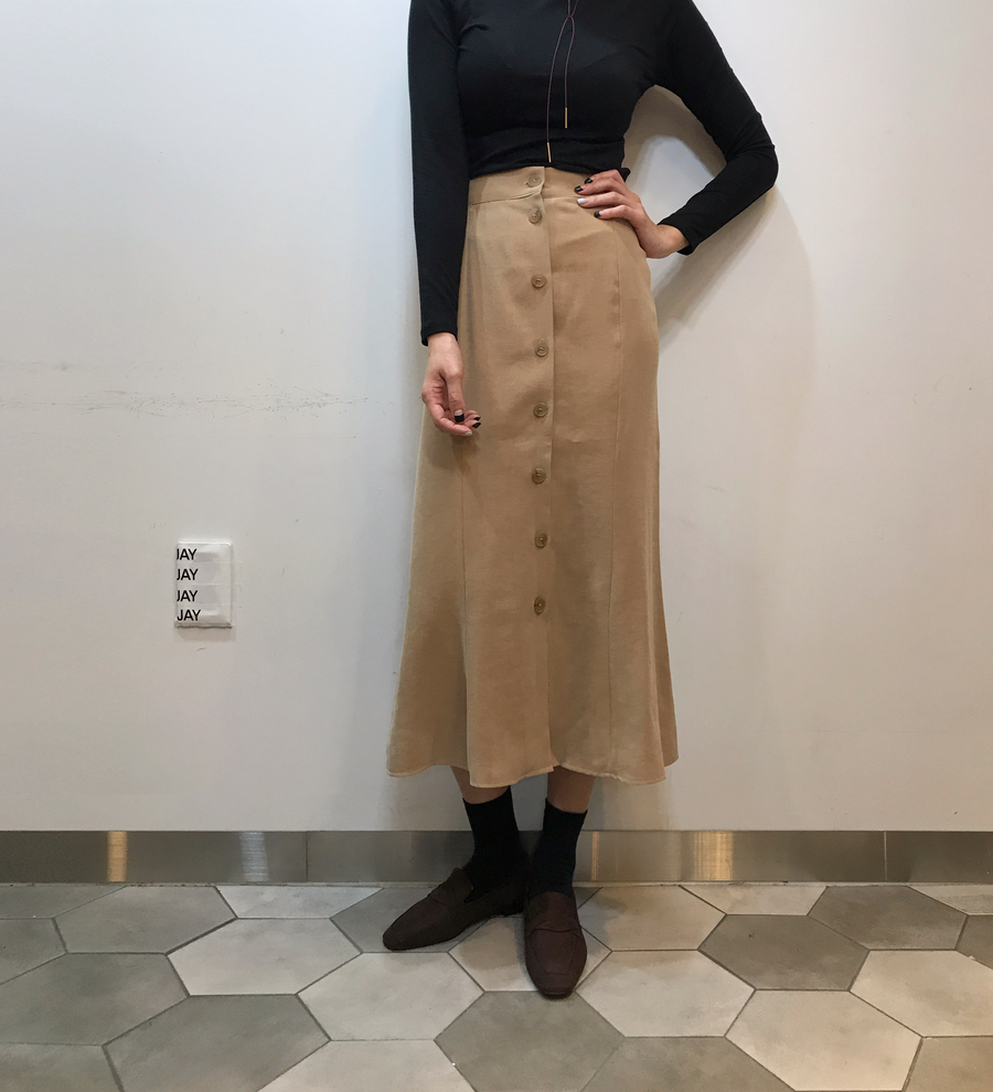 Button Skirt Mermaid Winter Mermaid Black Beige Lo