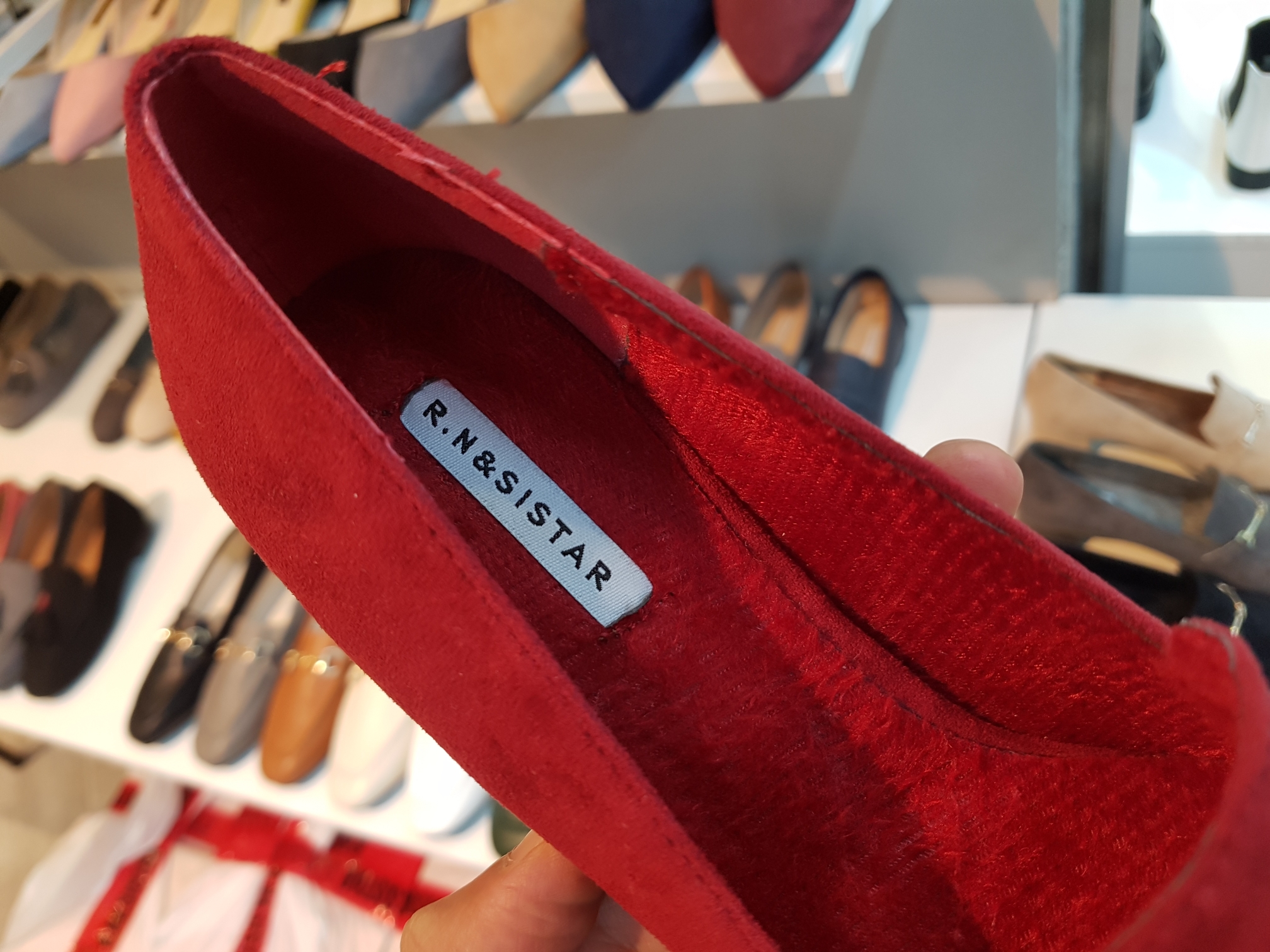 Brushed Lining Looper Pumps 4cm Black Red Brown Be