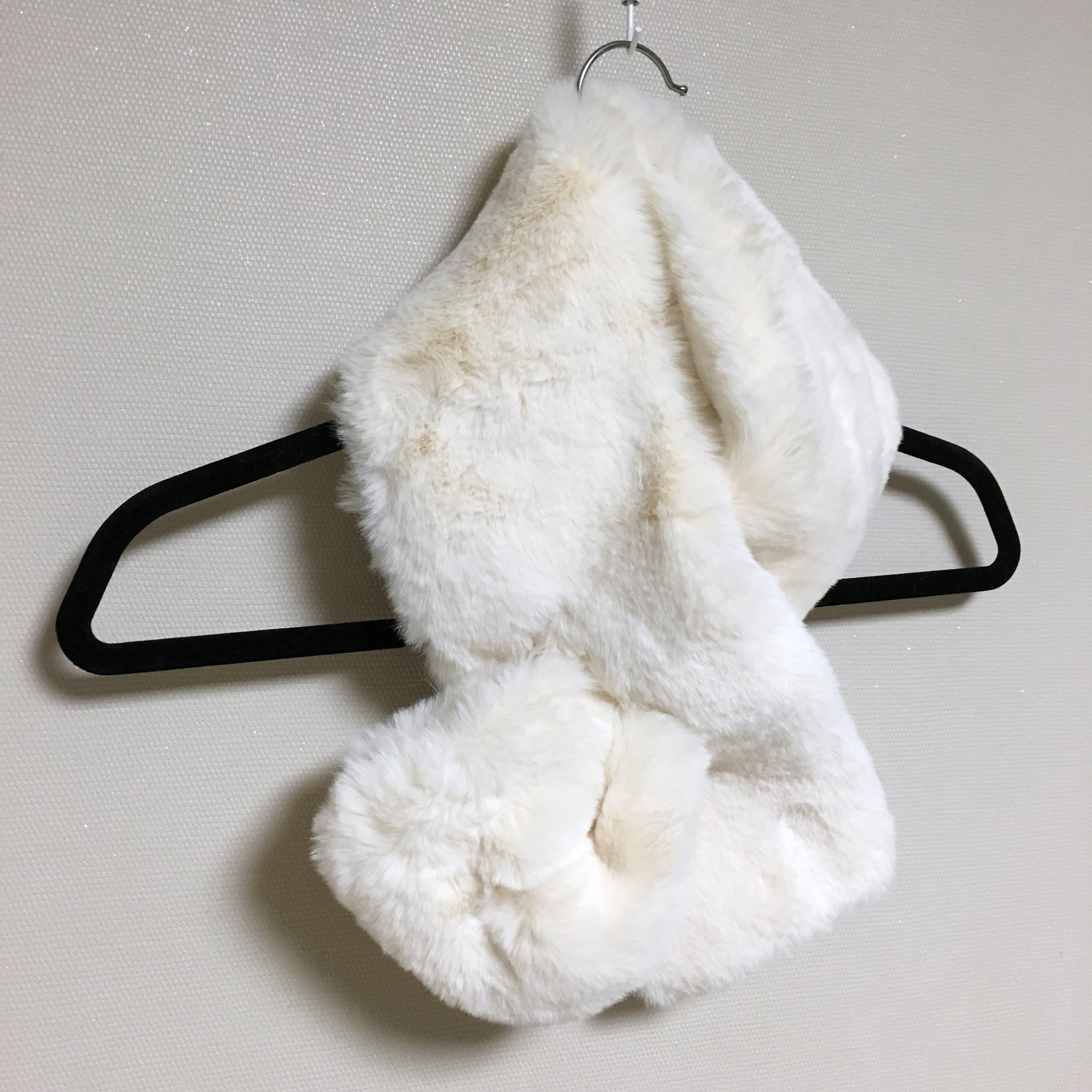 Fake Fur Fur Fur Ecofur Shawl White Color Warm Sca