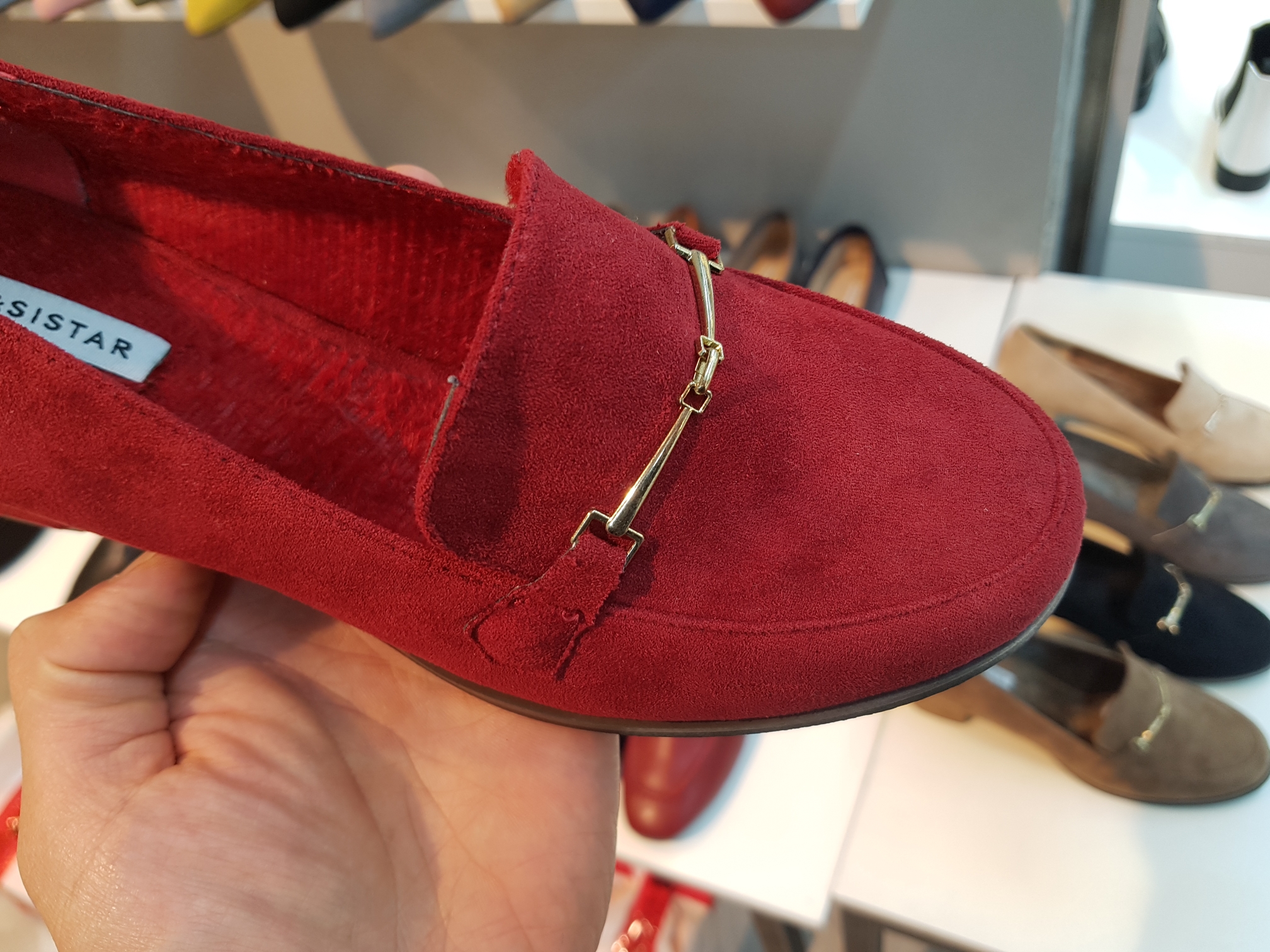 Brushed Lining Looper Pumps 4cm Black Red Brown Be