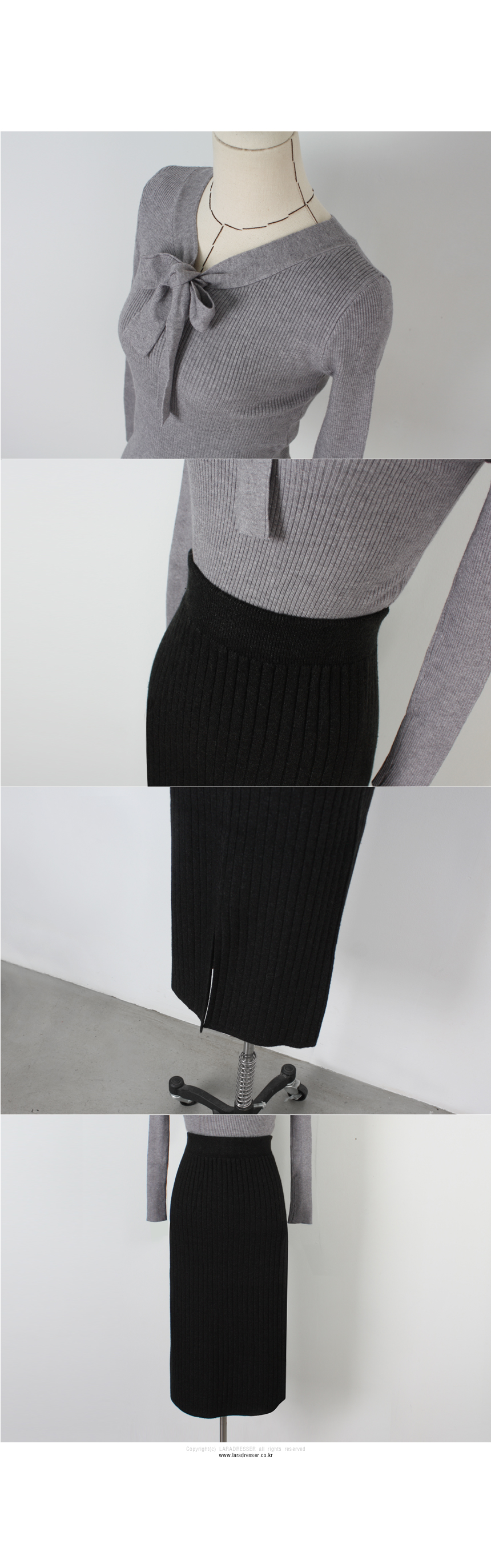 Pleated Bending Knit Skirt - Flare Long Gol Mermai