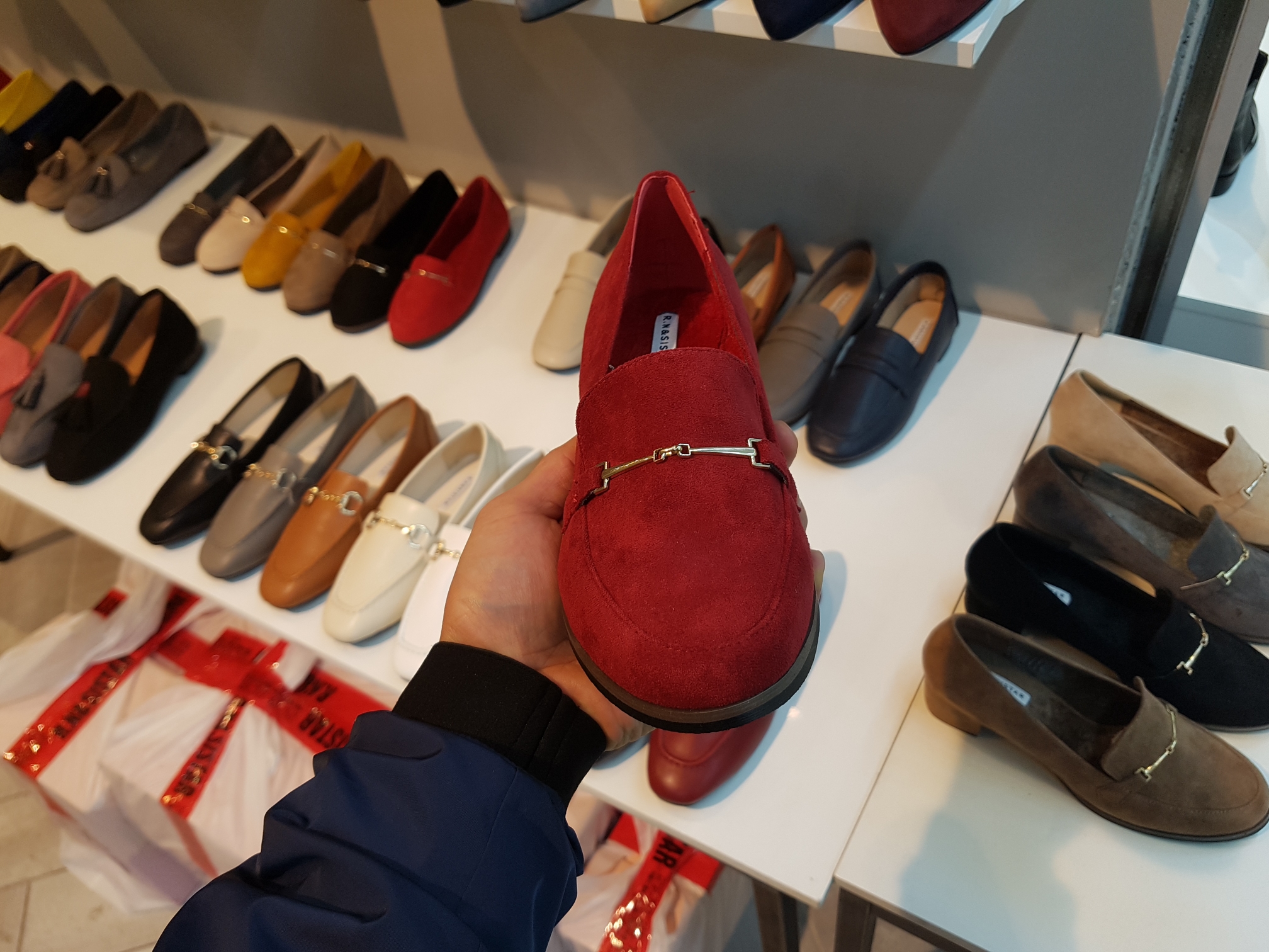 Brushed Lining Looper Pumps 4cm Black Red Brown Be