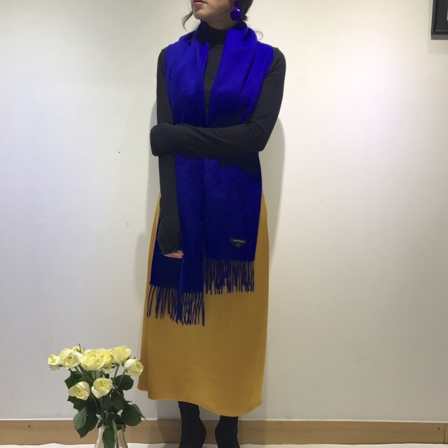 Same-day shipping open wool muffler neat natural l