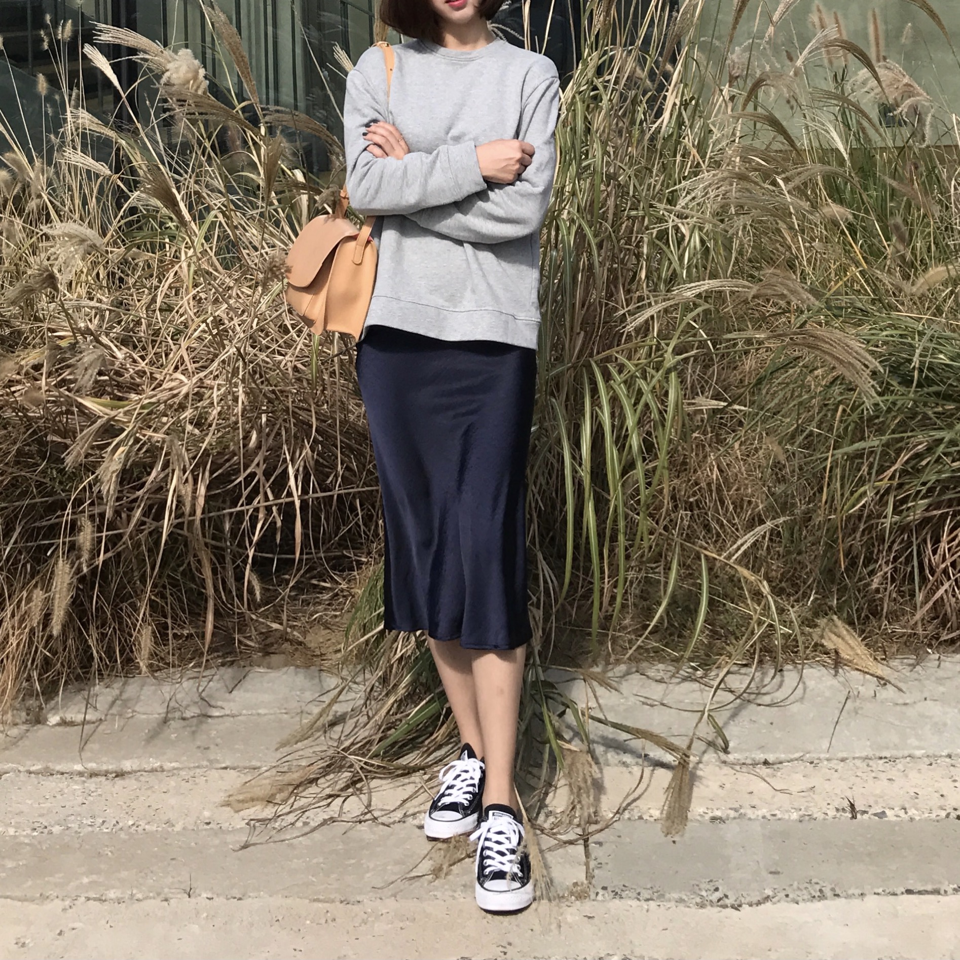 Satin mermaid skirt 2color A line Mermaid Midi 20 