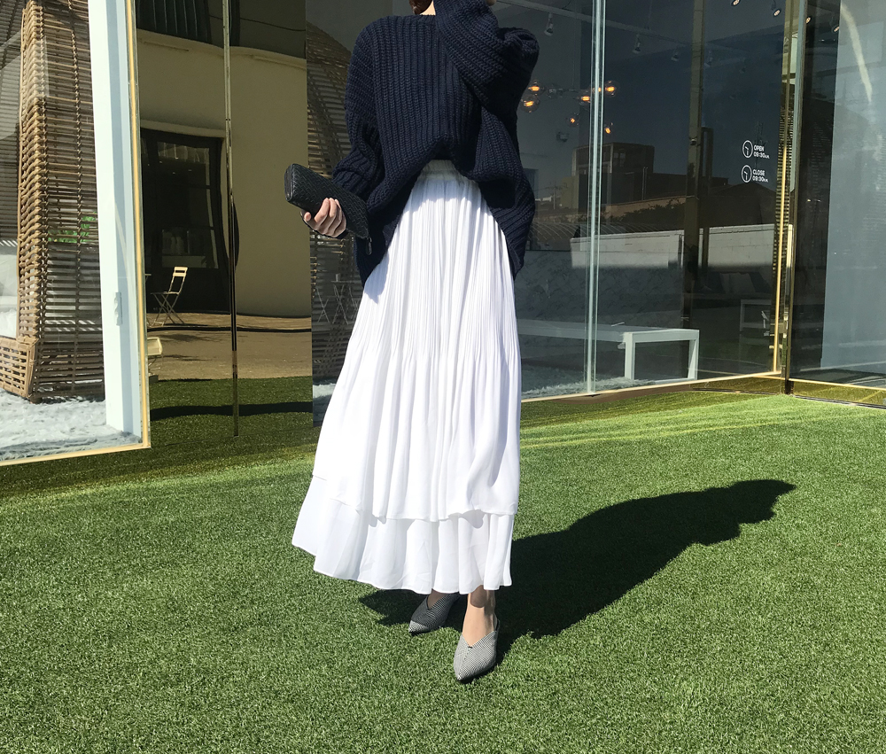 Long skirt skirt ruffle ruffle Long skirt layered 