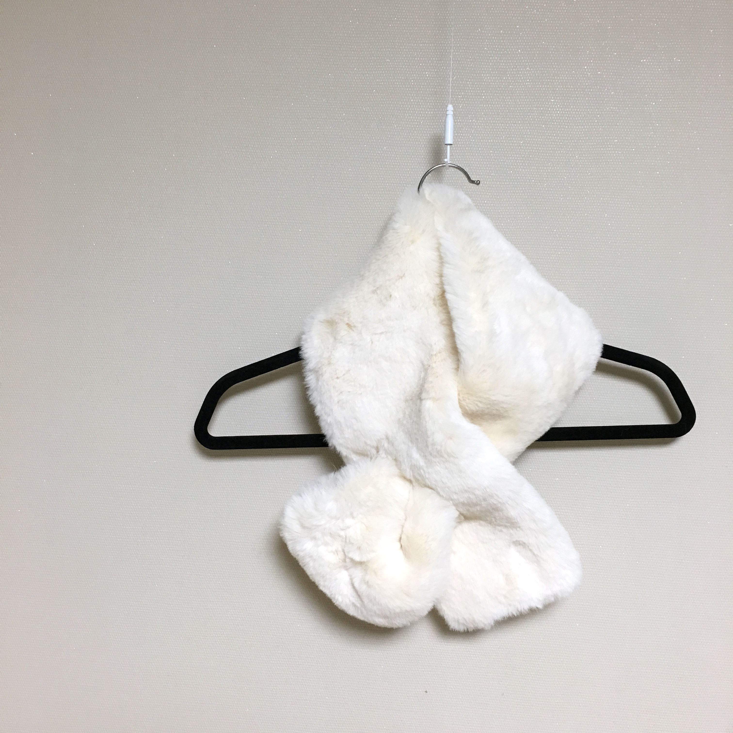 Fake Fur Fur Fur Ecofur Shawl White Color Warm Sca