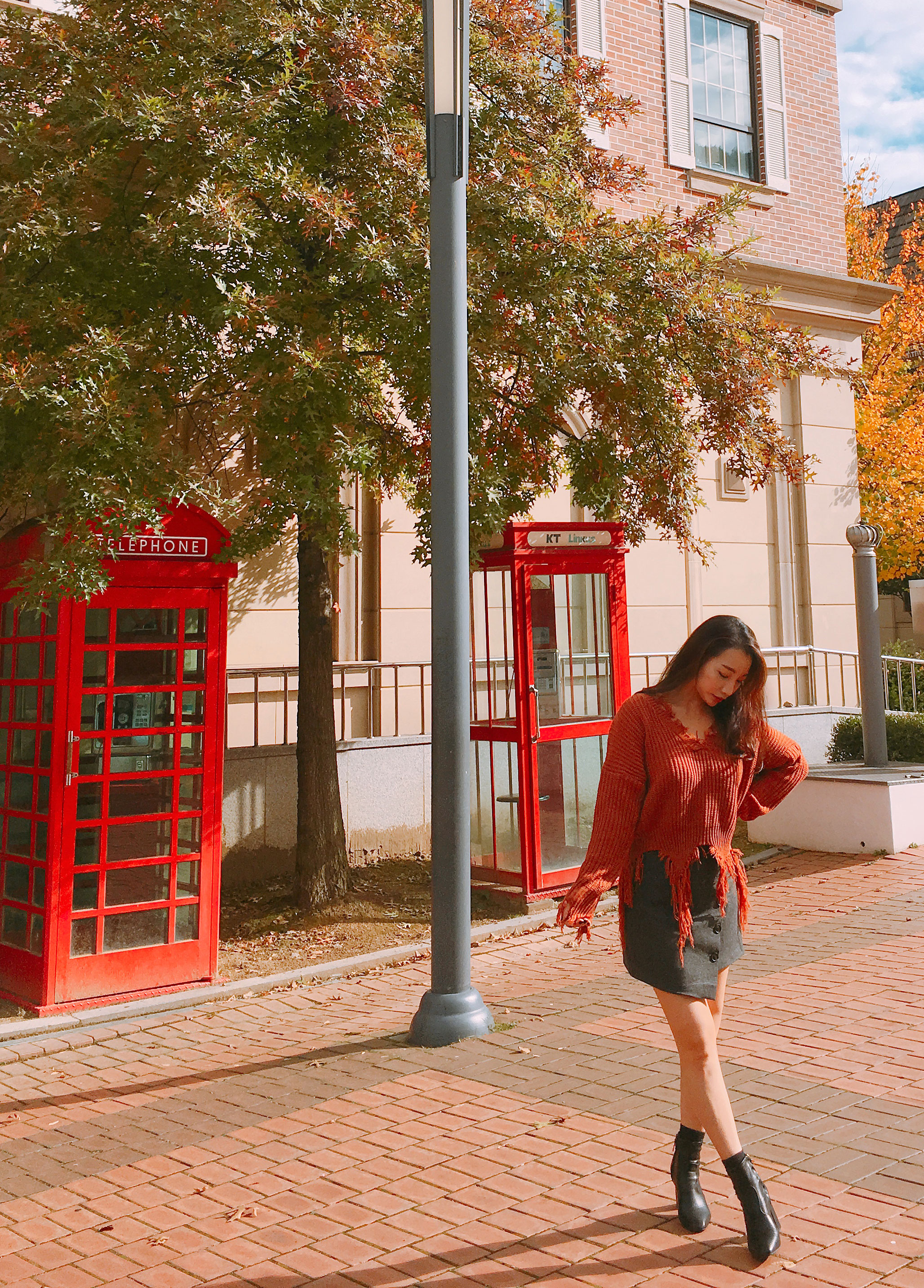 Borami Shop Button Unchecked Mini Skirt _ Black, G