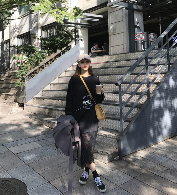 Mono Daily Race Layered Long Skirt Minimal Look Co