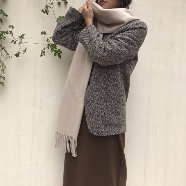 Same-day shipping open wool muffler neat natural l
