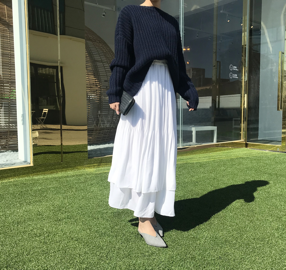 Long skirt skirt ruffle ruffle Long skirt layered 