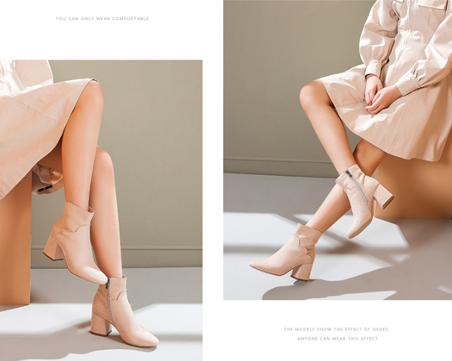 Handmade Natural Leather Wavy Line Angle Boots Com