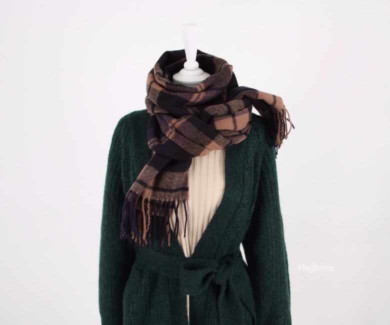 Tartan Check Shawl Muffler Winter Warm Pattern