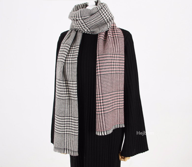 Glen Check Two-tone muffler shawl Women Winter war