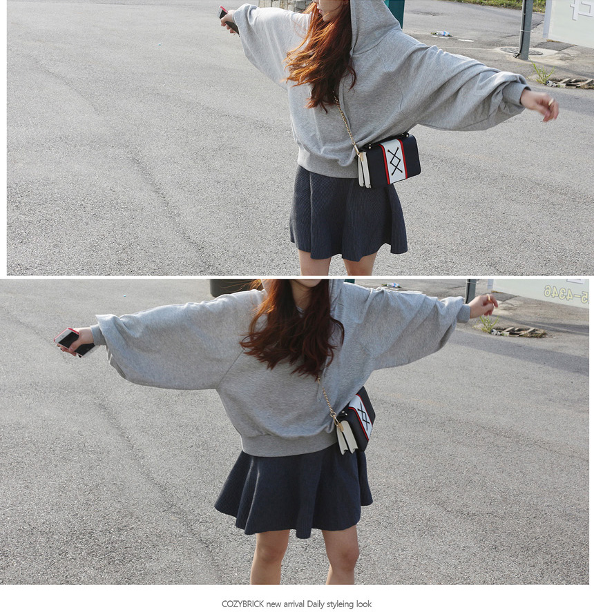 A line flare knit mini skirt Black, gray female Vi