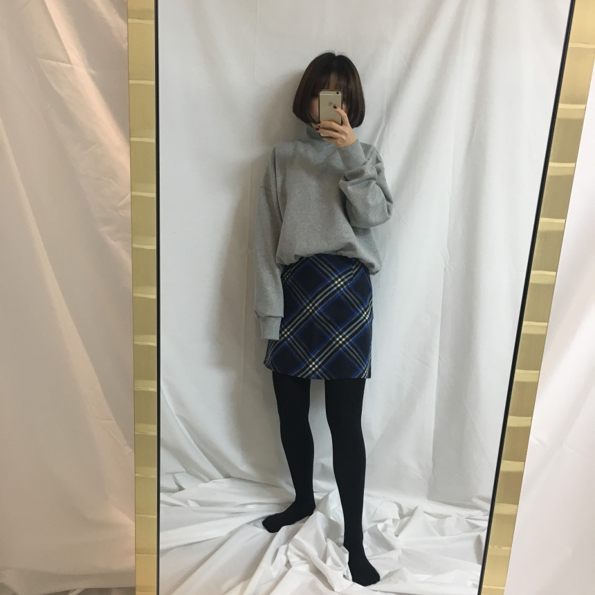 Reason and woolen check mini skirt winter skirt