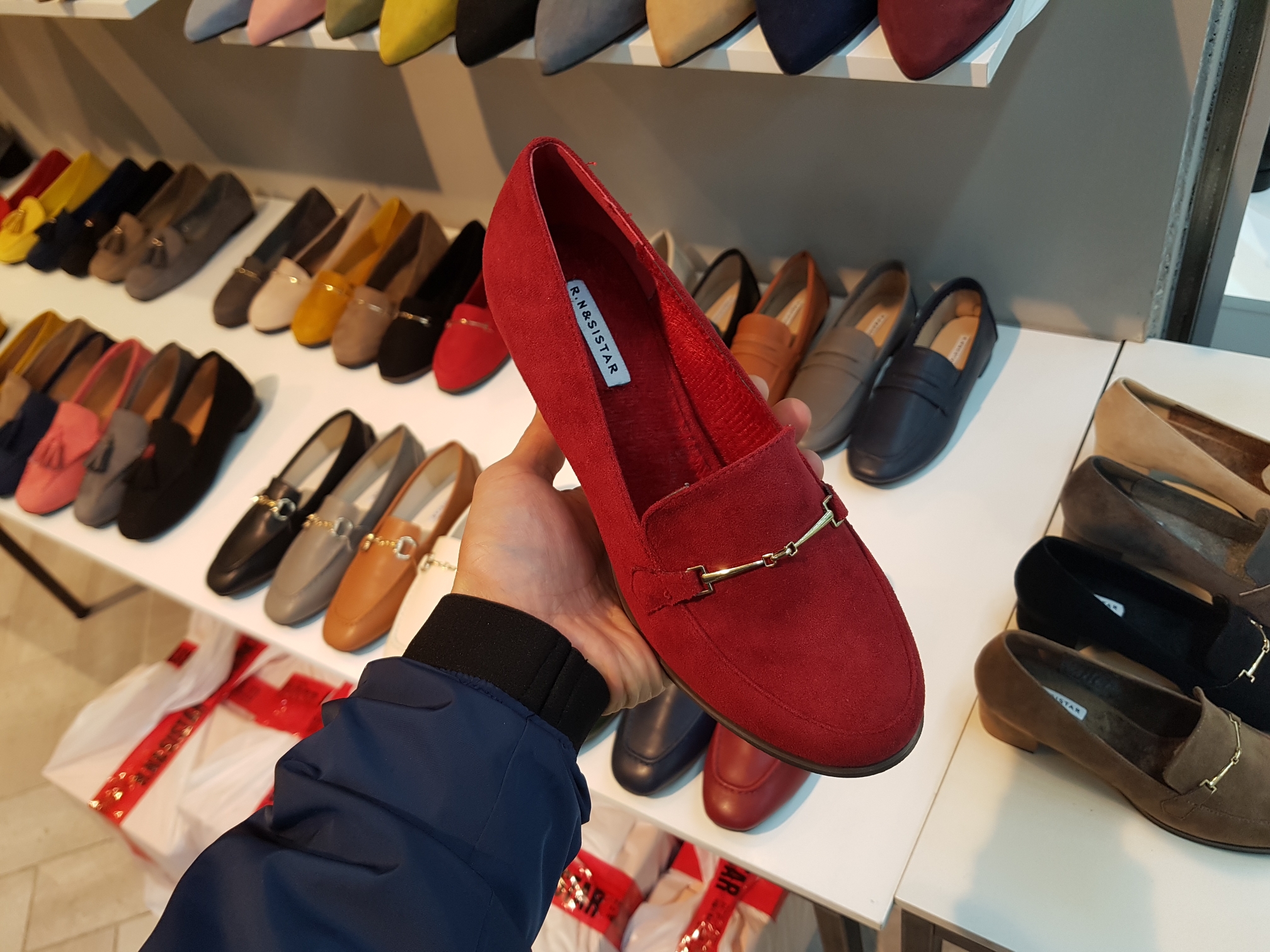 Brushed Lining Looper Pumps 4cm Black Red Brown Be