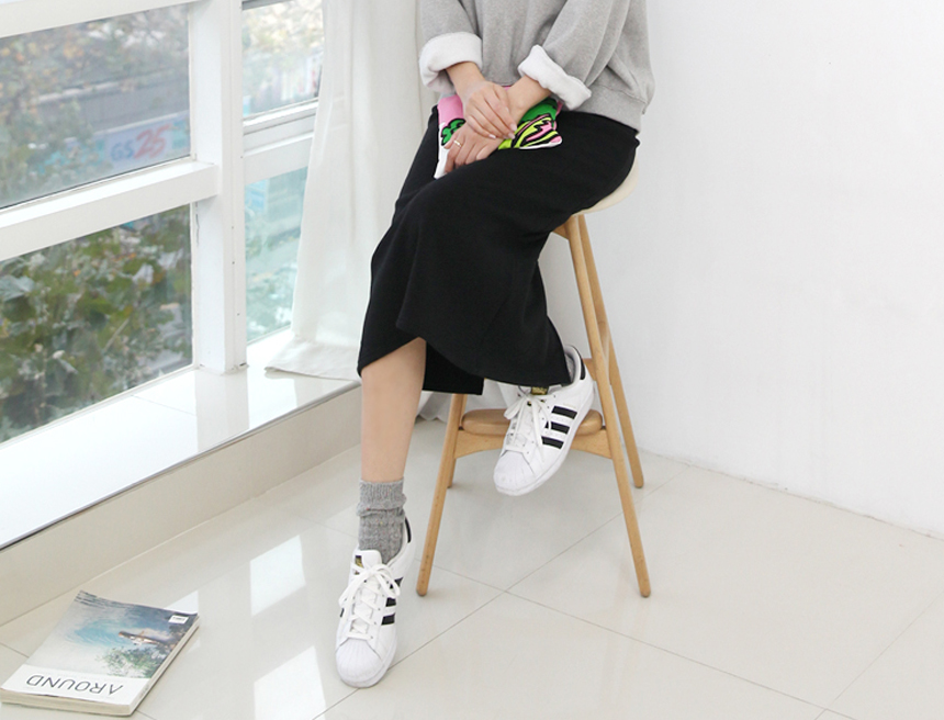 Brushed H-line long skirt Marvel mink Winter trim 