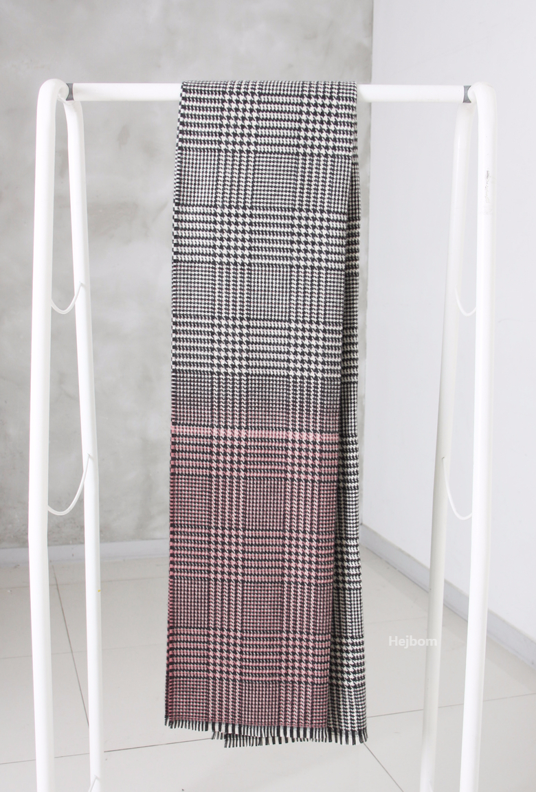 Glen Check Two-tone muffler shawl Women Winter war