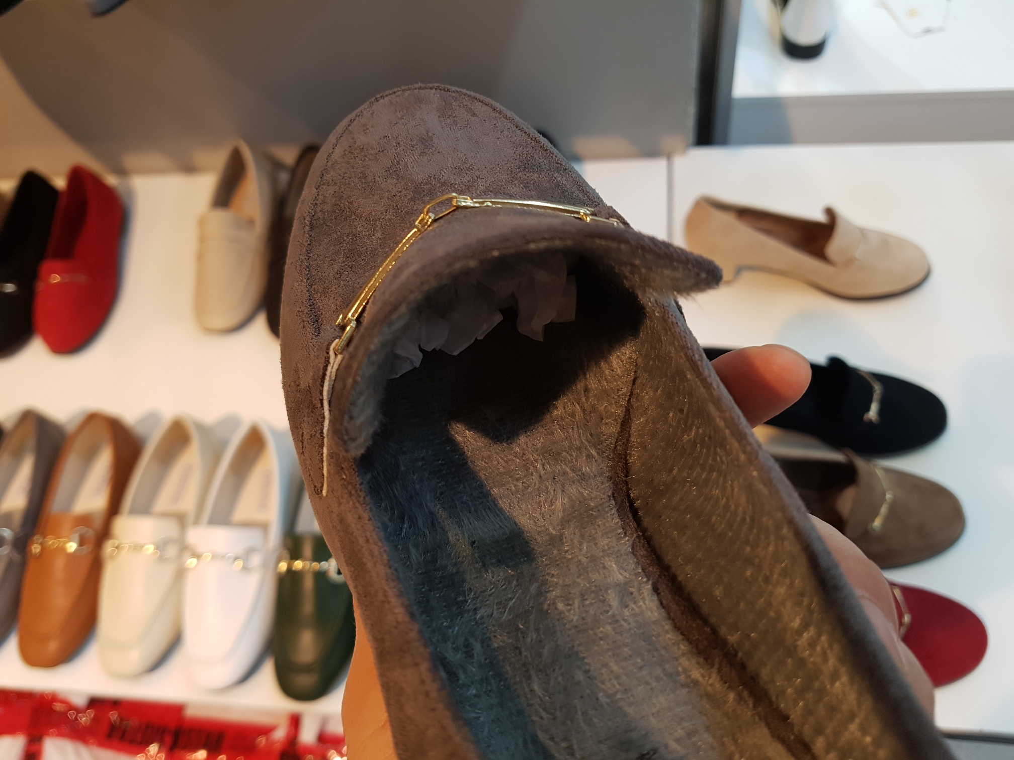 Brushed Lining Looper Pumps 4cm Black Red Brown Be