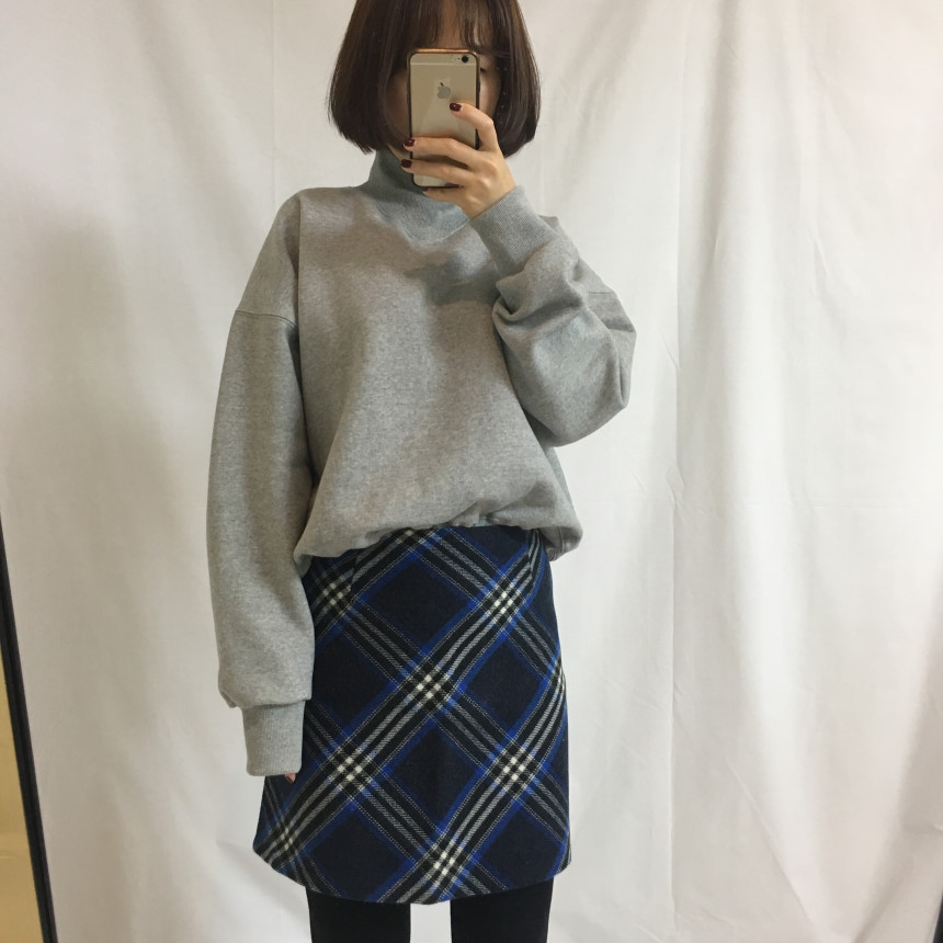 Reason and woolen check mini skirt winter skirt