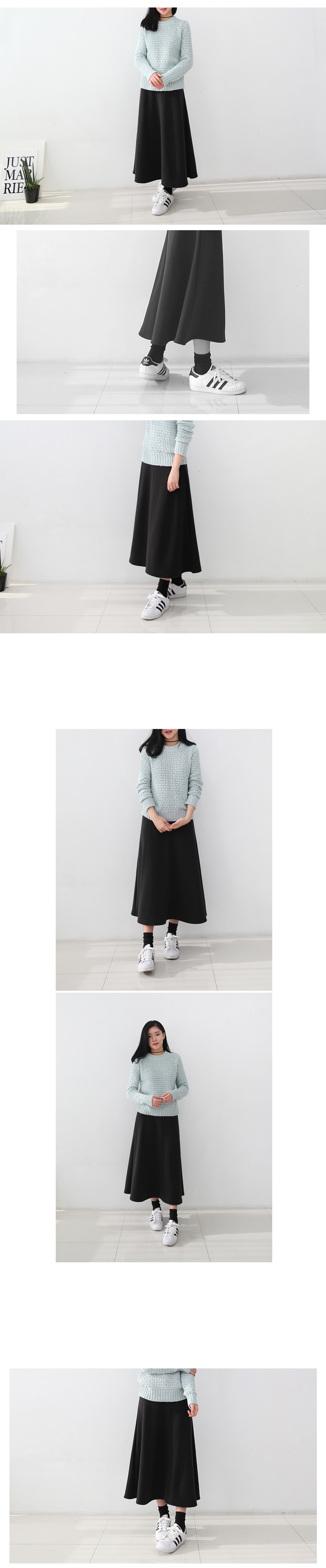 Brushed flare Long skirt bandage skirt A-line wint