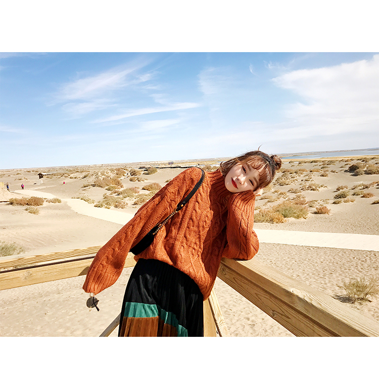 Suede Pleated Long Skirt Fall