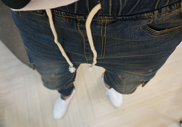 Korea Jeans Pants Cargo Slim Exhaust Banding Jogge