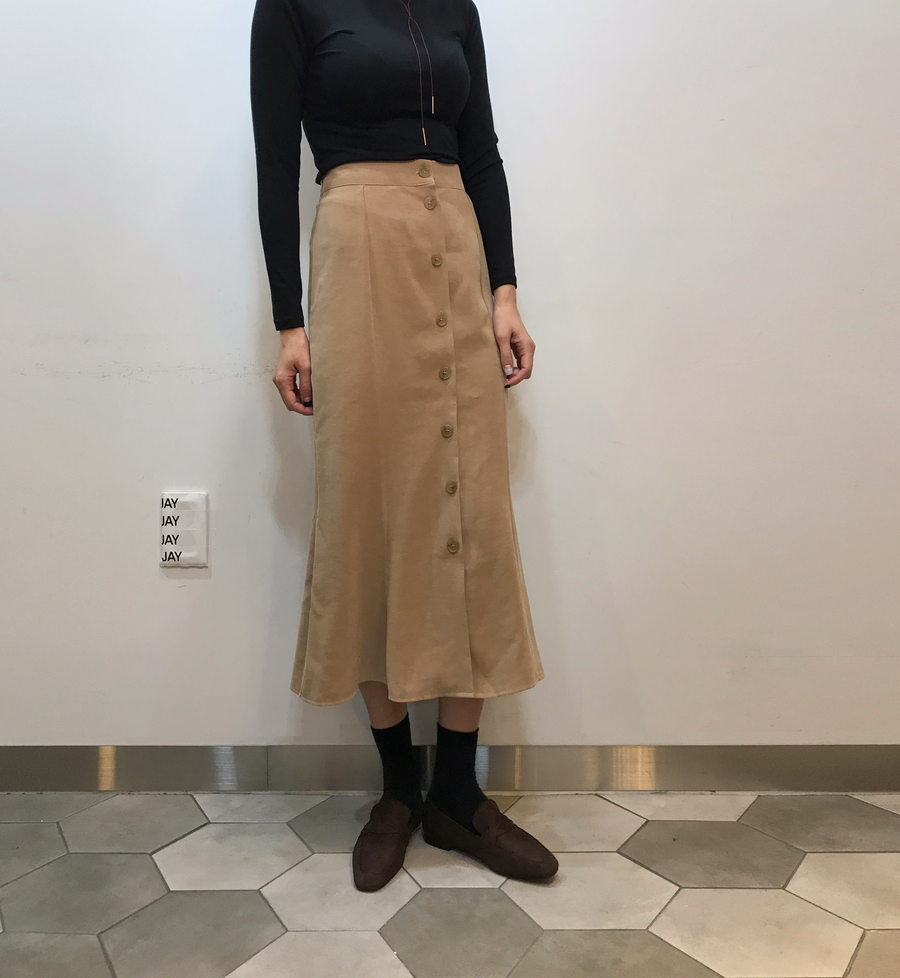 Button Skirt Mermaid Winter Mermaid Black Beige Lo