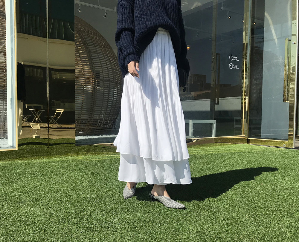 Long skirt skirt ruffle ruffle Long skirt layered 