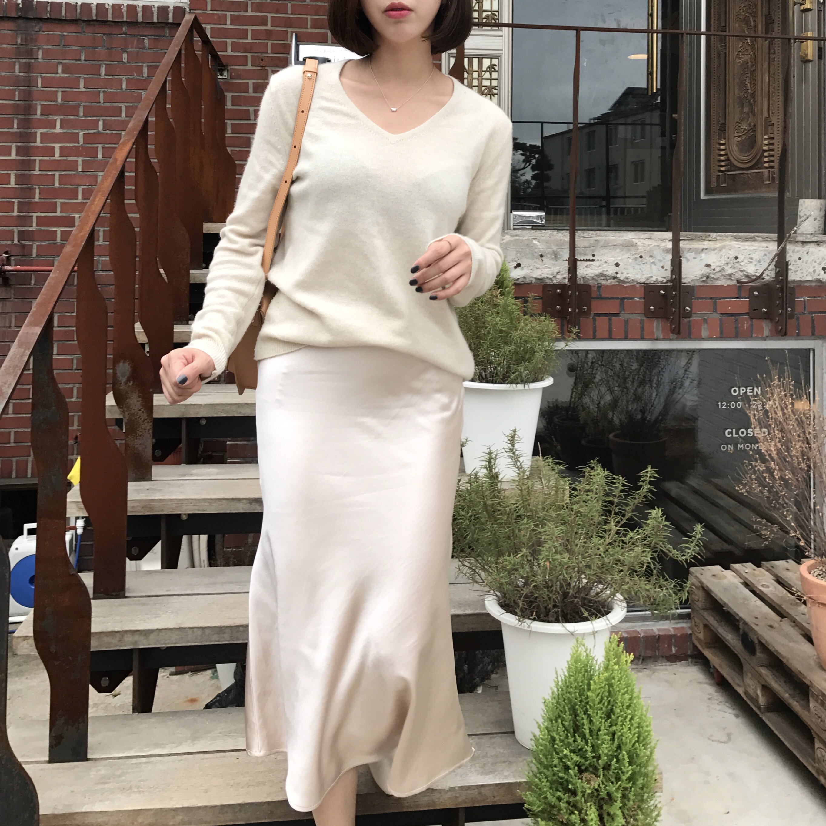 Satin mermaid skirt 2color A line Mermaid Midi 20 