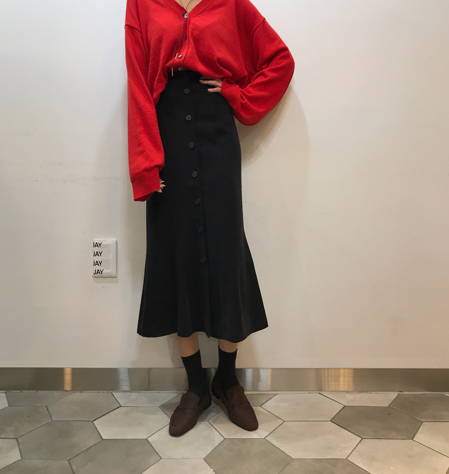 Button Skirt Mermaid Winter Mermaid Black Beige Lo