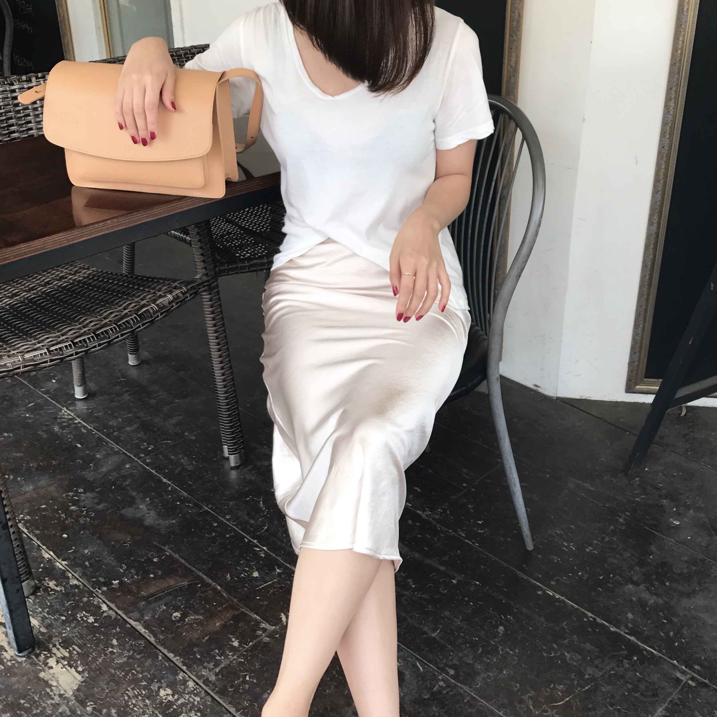 Satin mermaid skirt 2color A line Mermaid Midi 20 