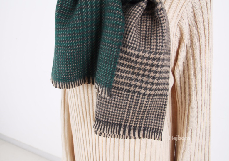 Glen Check Two-tone muffler shawl Women Winter war