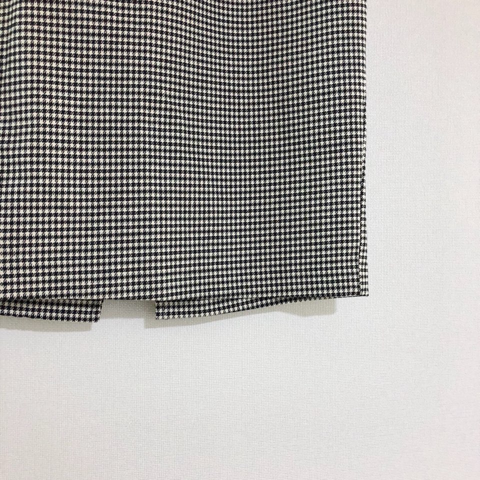 Check skirt long skirt Midi H line Autumn woman Ho