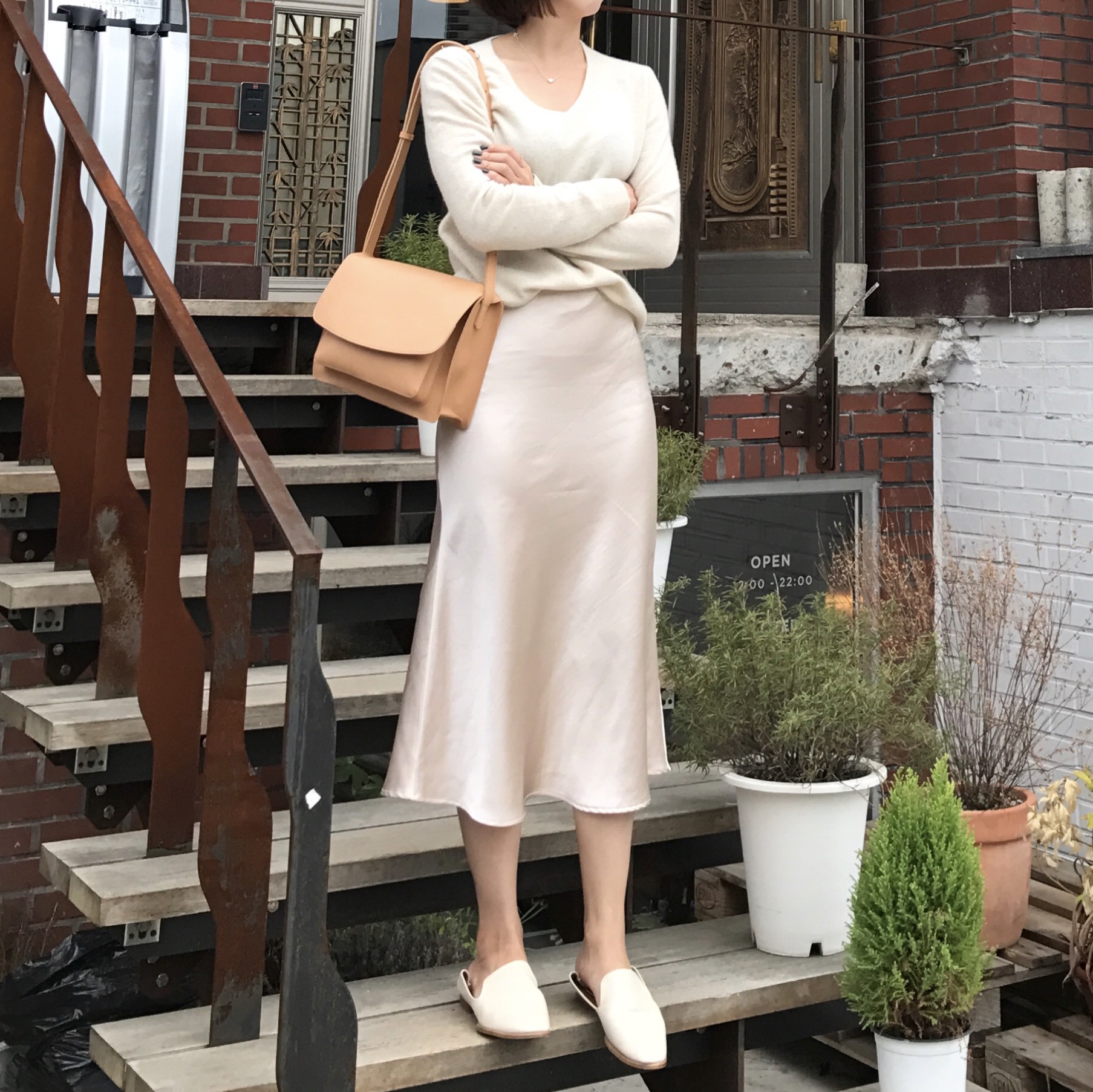 Satin mermaid skirt 2color A line Mermaid Midi 20 