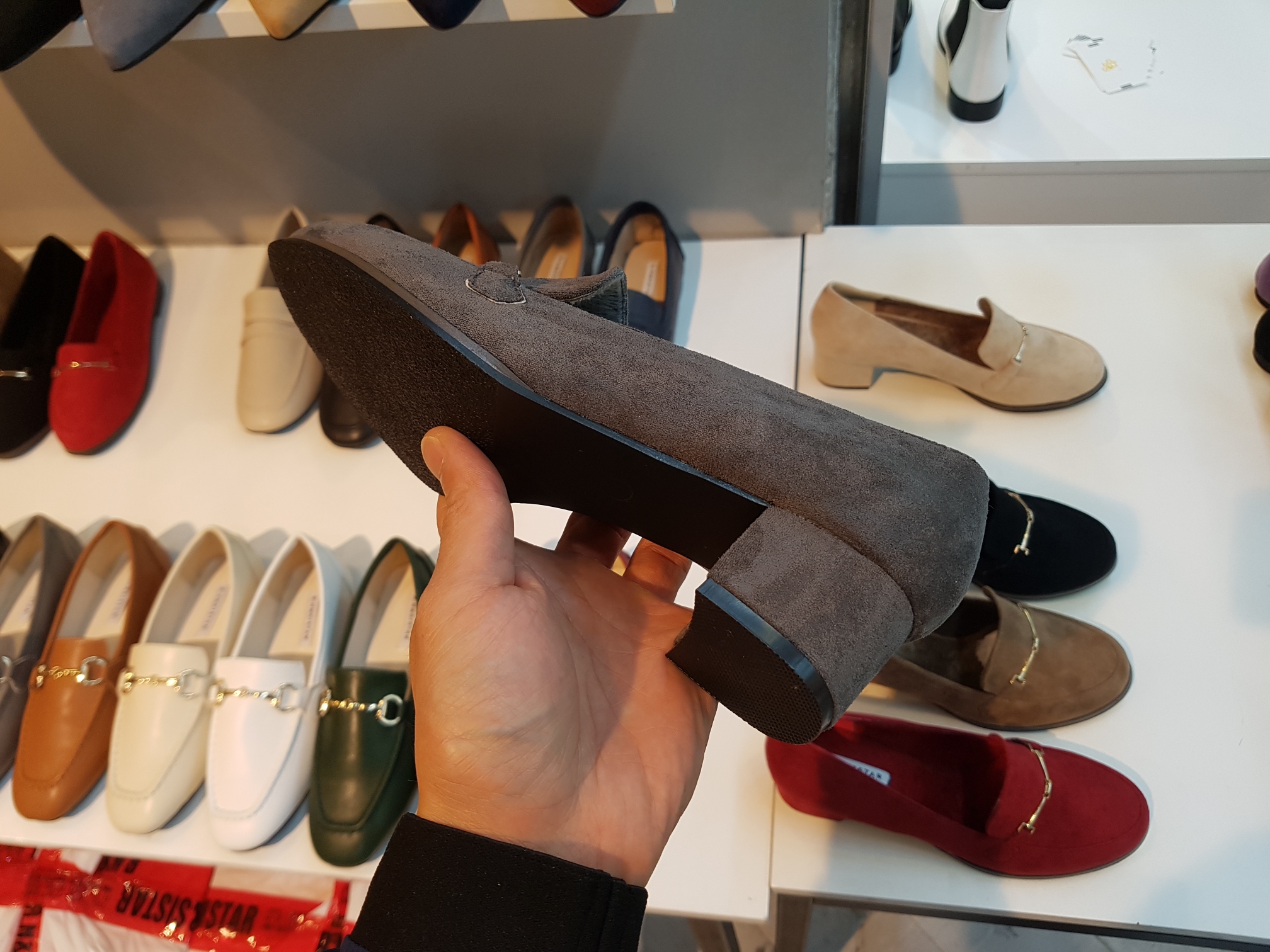 Brushed Lining Looper Pumps 4cm Black Red Brown Be