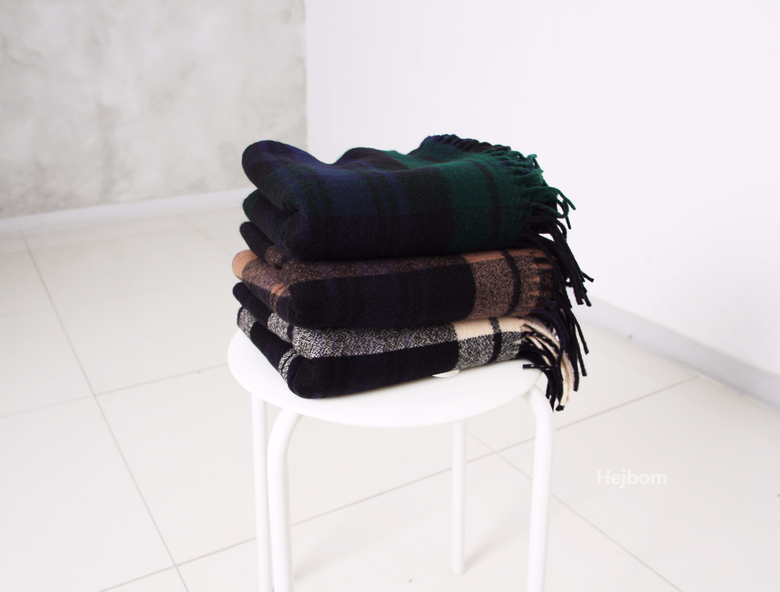Tartan Check Shawl Muffler Winter Warm Pattern