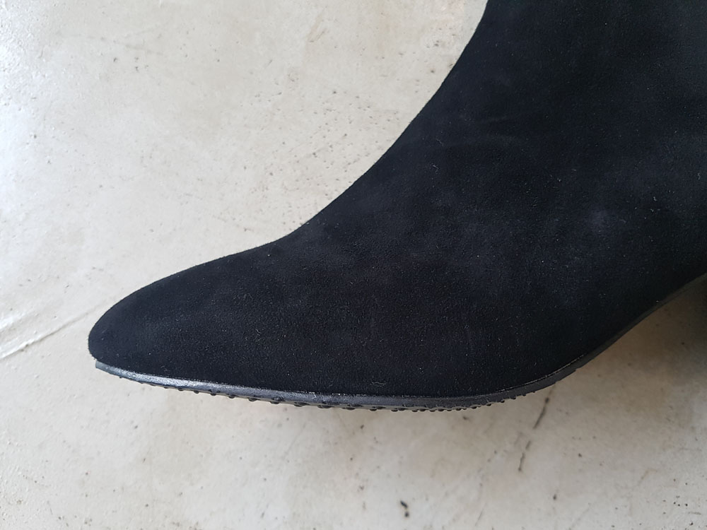 Natural cowhide simple heeled ankle boots 6cm blac