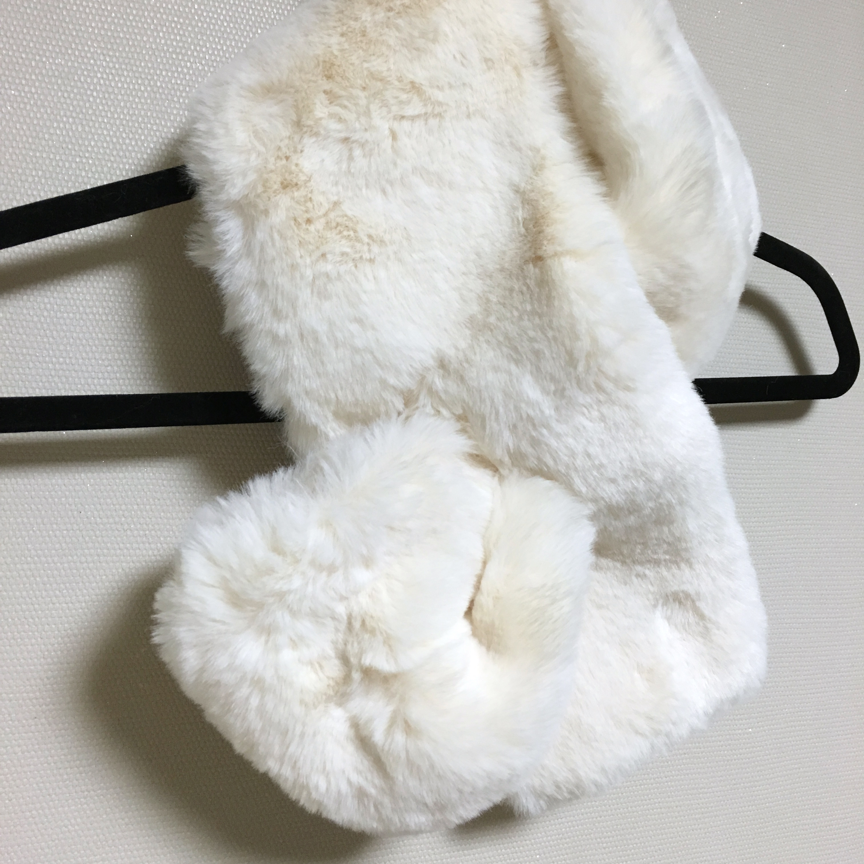 Fake Fur Fur Fur Ecofur Shawl White Color Warm Sca