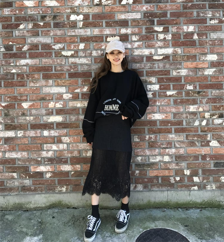 Mono Daily Race Layered Long Skirt Minimal Look Co