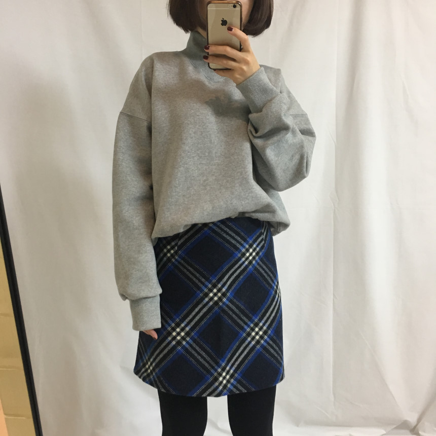 Reason and woolen check mini skirt winter skirt